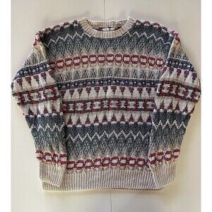 Women’s Large Knitted By Hand Colorful Sweater